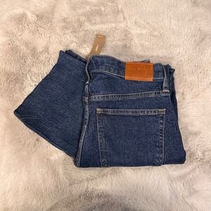 J.Crew NEW 9" Billie Demi Boot Crop Jeans - Size 28 - Dark Wash Stretch Denim